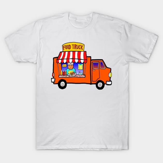 Street Food Truck T-Shirt by Nalidsa
